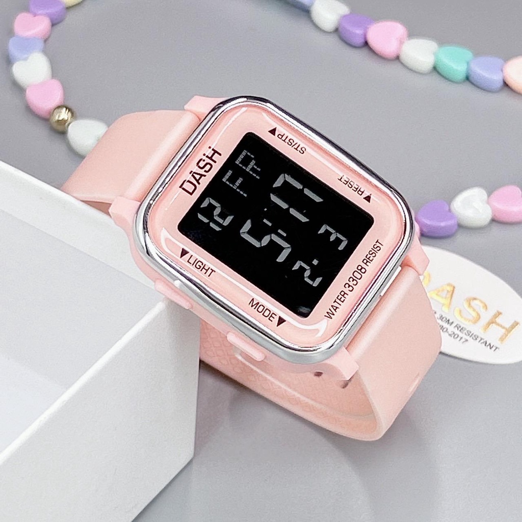 นาฬิกาข้อมือดิจิทัล หน้าจอ LED กันน้ํา กันกระแทก หลากสี สําหรับผู้หญิง