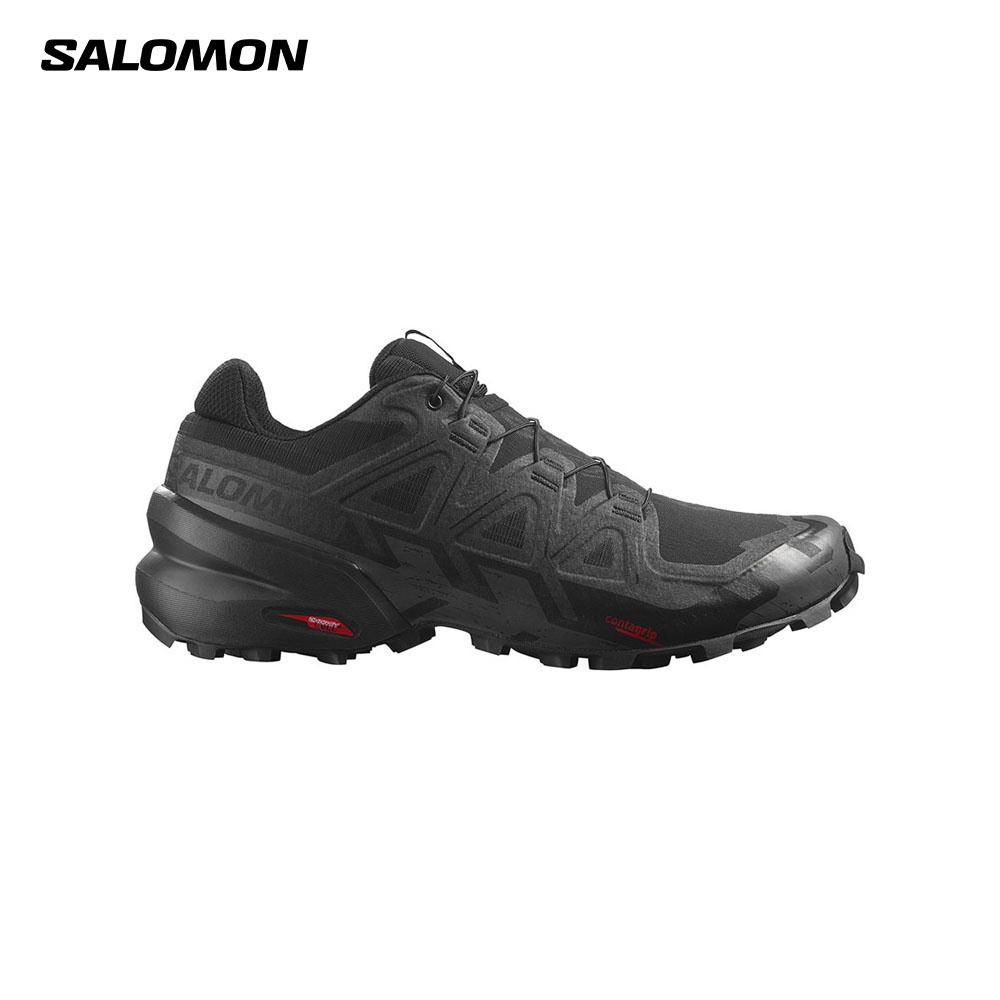 Salomon Speedcross 6 Wide Trail รองเท้าวิ่ง สําหรับผู้ชาย สีดํา สีดํา และสีดํา