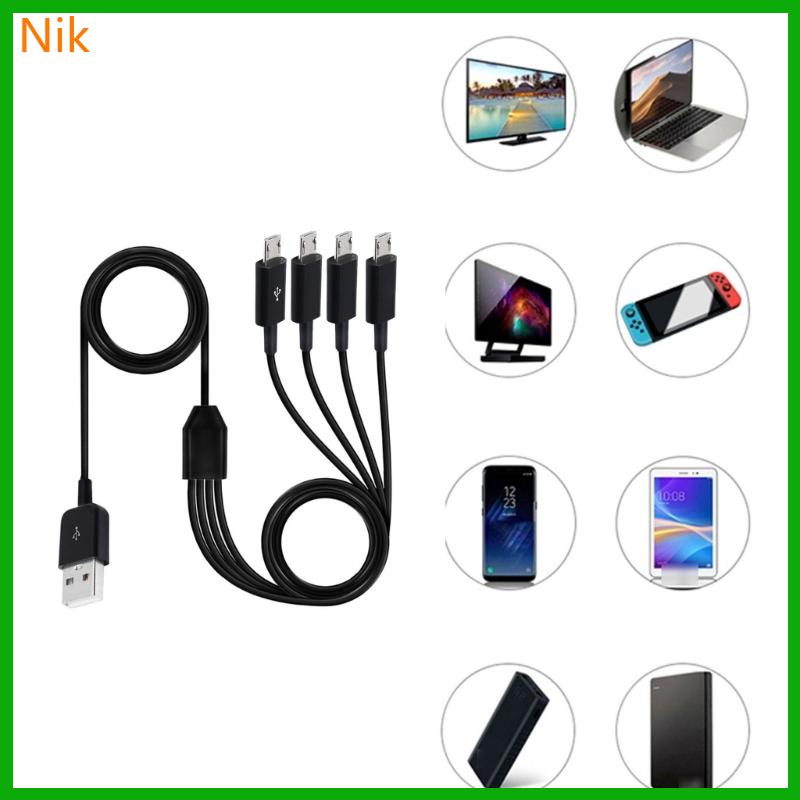 4 in 1 Micro USB Charger Cable Multi Charger Cable for School, Travel, Home Use