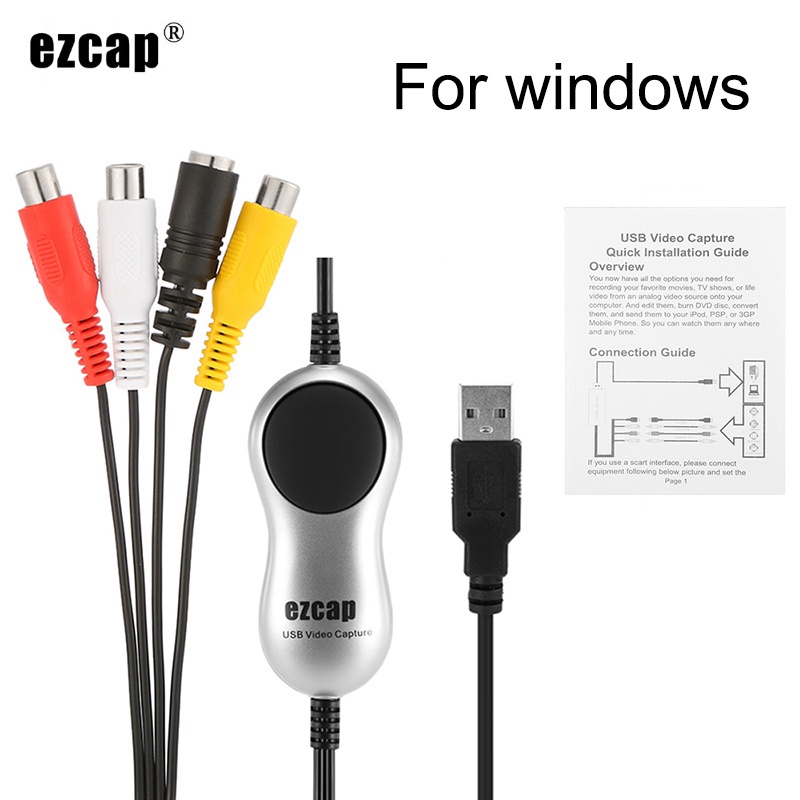 Ezcap170 Video Capture Card Recorder USB 2.0 DVD VHS DVR กล้องบันทึกวิดีโอบันทึกเสียงสําหรับ Windows
