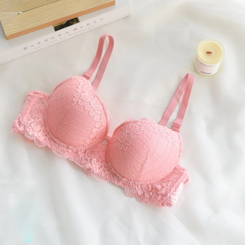 Daisy 008 บราลูกไม้มีฟองน้ำมีโครง คัพ AB อก 32-38 thumbnail 5