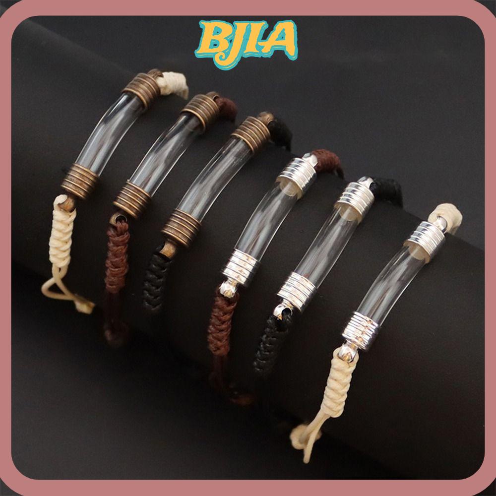 Bja สร้อยข้อมือ จี้ขวดน้ําหอม แบบแก้ว ปรับได้ DIY