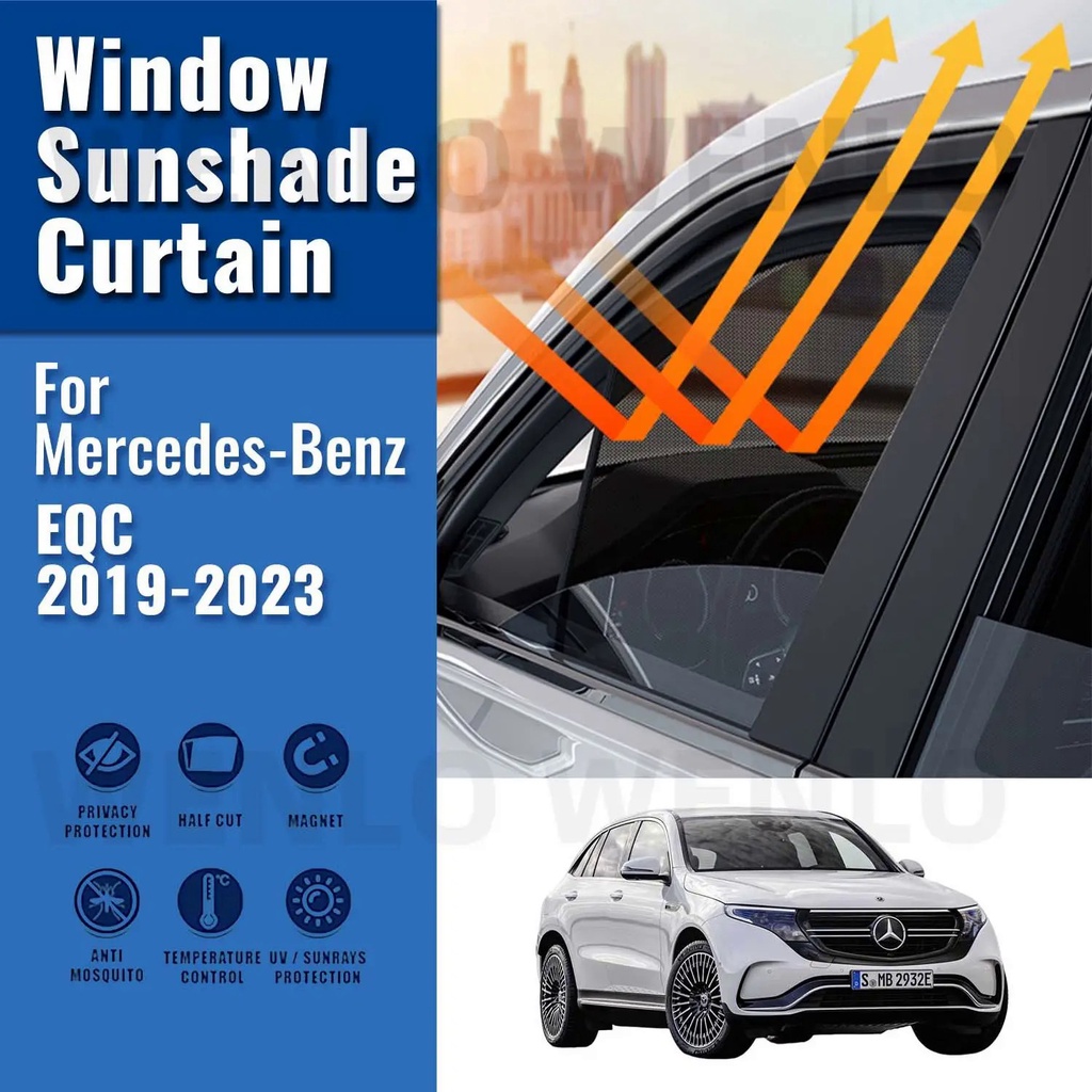 สําหรับMercedes Benz EQC N293 2020-2023 EQC400 Magnetic Car Sunshade Shieldด้านหน้ากระจกกรอบผ้าม่านด