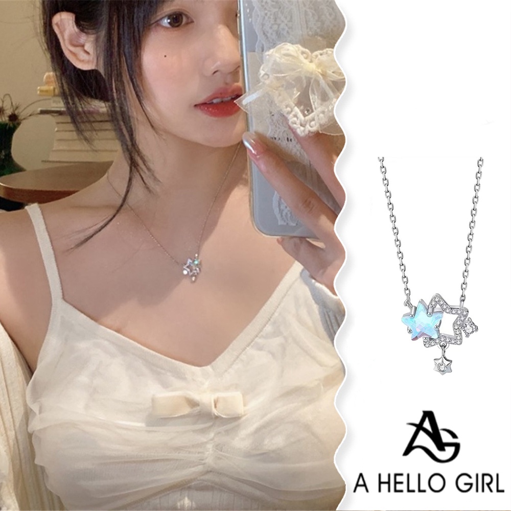A HELLO GIRL สร้อยคอโซ่ จี้รูปดาวซิมโฟนี หรูหรา เหมาะกับฤดูร้อน สําหรับผู้หญิง 2024