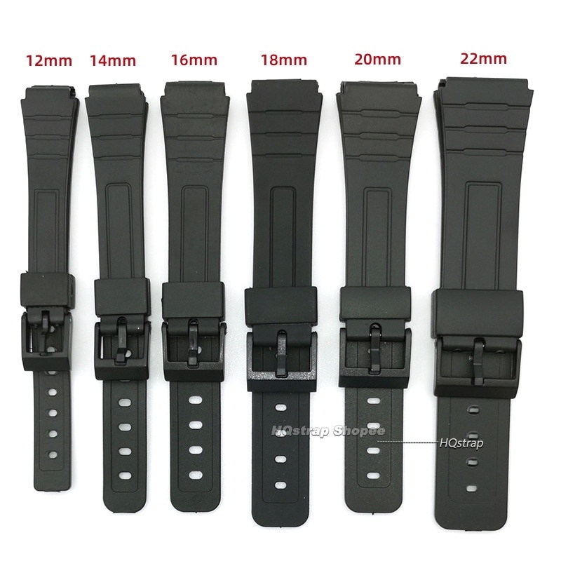 สายนาฬิกาข้อมือซิลิโคนเรซิ่น PU สําหรับ CASIO Watch Band 12 มม. 14 มม. 16 มม. 18 มม. 20 มม. 22 มม. W800H SGW400 F91W F84 F105 108 A158 168 AE1200 1300