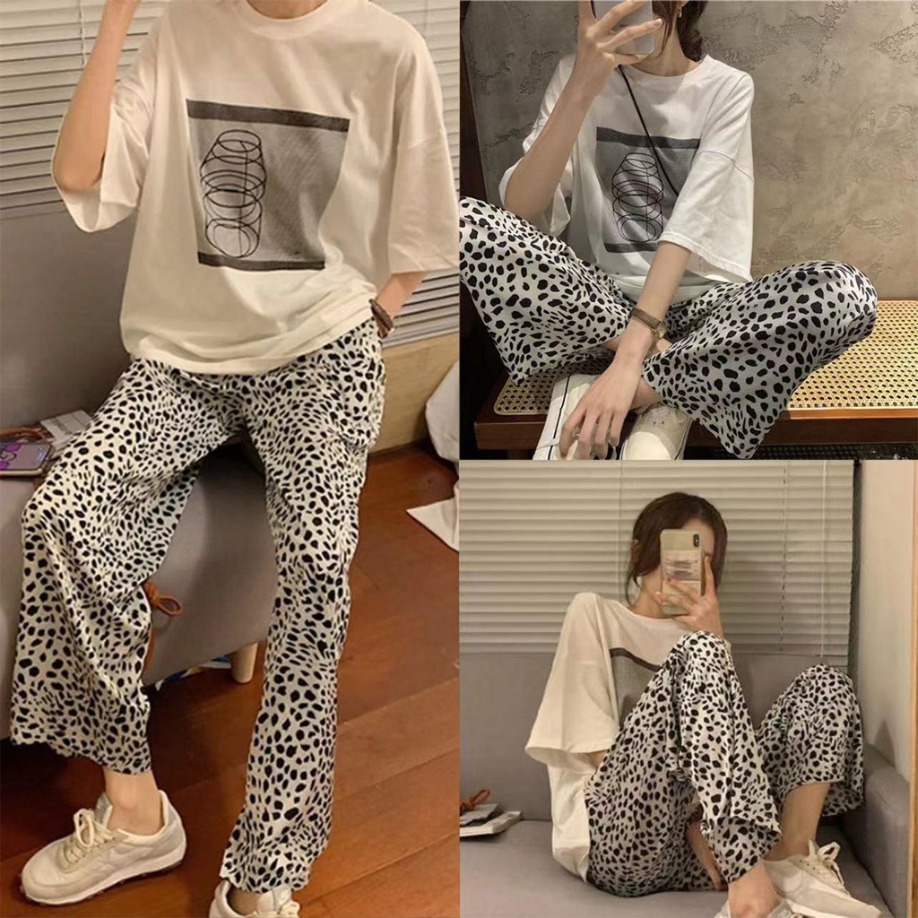 พร้อมส่ง กางเกงขายาวคนท้อง กางเกงลำลองลายเสือ สีสันสดใส
