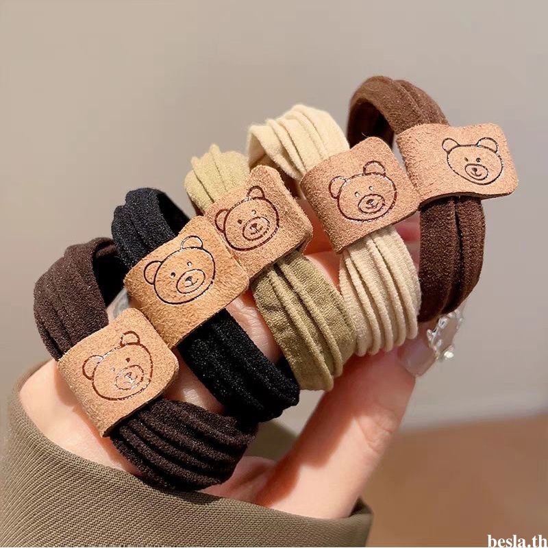 ยางรัดผม ยืดหยุ่นสูง ไร้รอยต่อ เรียบง่าย / ยางรัดผม รูปหมี น่ารัก / แฟชั่น สีกาแฟ ที่ทนทาน เชือกผม