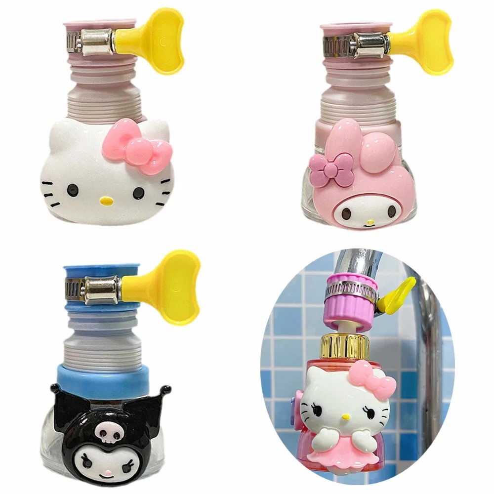 SANRIO อุปกรณ์ต่อขยายก๊อกน้ํา ป้องกันน้ํากระเซ็น ลาย My Melody Cinnamoroll Pochacco สําหรับห้องครัว