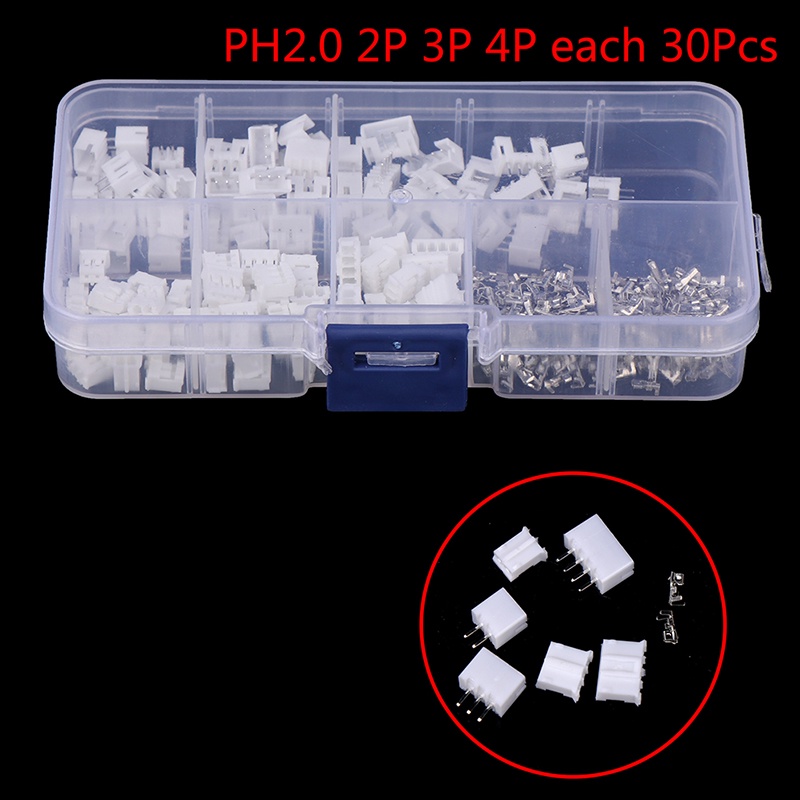 Tianyuaneee ชุดขั้วต่อสายไฟ JST PH2.0 2P 3P 4 pin 2.0 มม. 300 ชิ้น