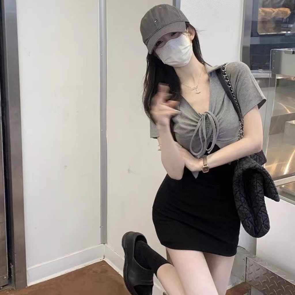 กระโปรงสั้น แต่งตัว dress กระโปรงทรงเอ สไตล์เกาหลี