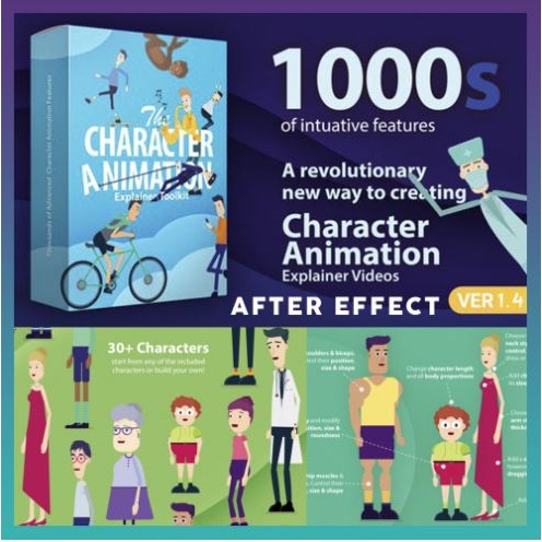 [พร้อมส่ง] Character Animation Explainer Toolkit Template Bundle Mega Collection Free Updates | Afte