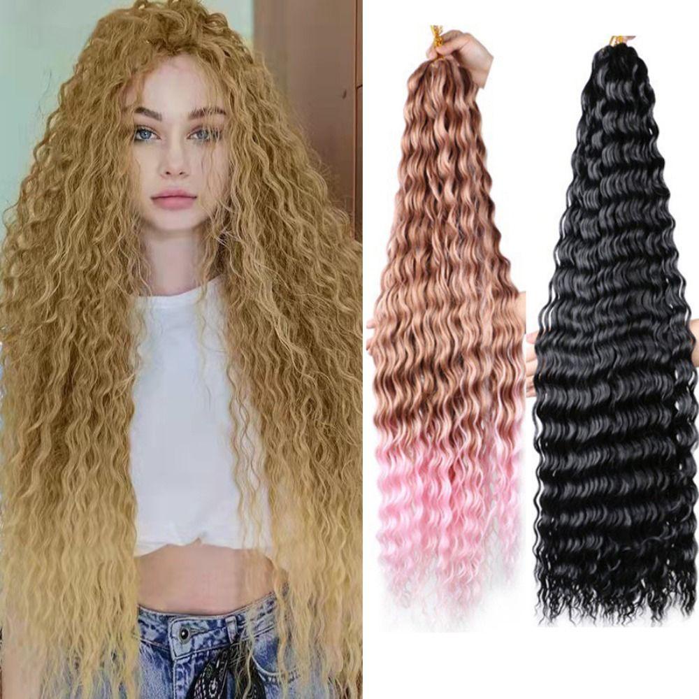 Adamesuo ลึก Twist ถักผม, Freetress Afro Curls สังเคราะห์โครเชต์ผม, DIY ยาวน้ําคลื่นหยิกโครเชต์ Braiding Hair Extensions อเมริกัน ราคา ถูกที่สุด ดีลบีเคเค แกลเลอรีภาพที่ 7