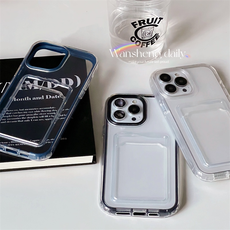 3 In 1 เคสโทรศัพท์มือถือ for IPhone 13 14 11 15 12 Pro Max XR 6 7 8 Plus SE แบบใส กันกระแทก สีมาการอง