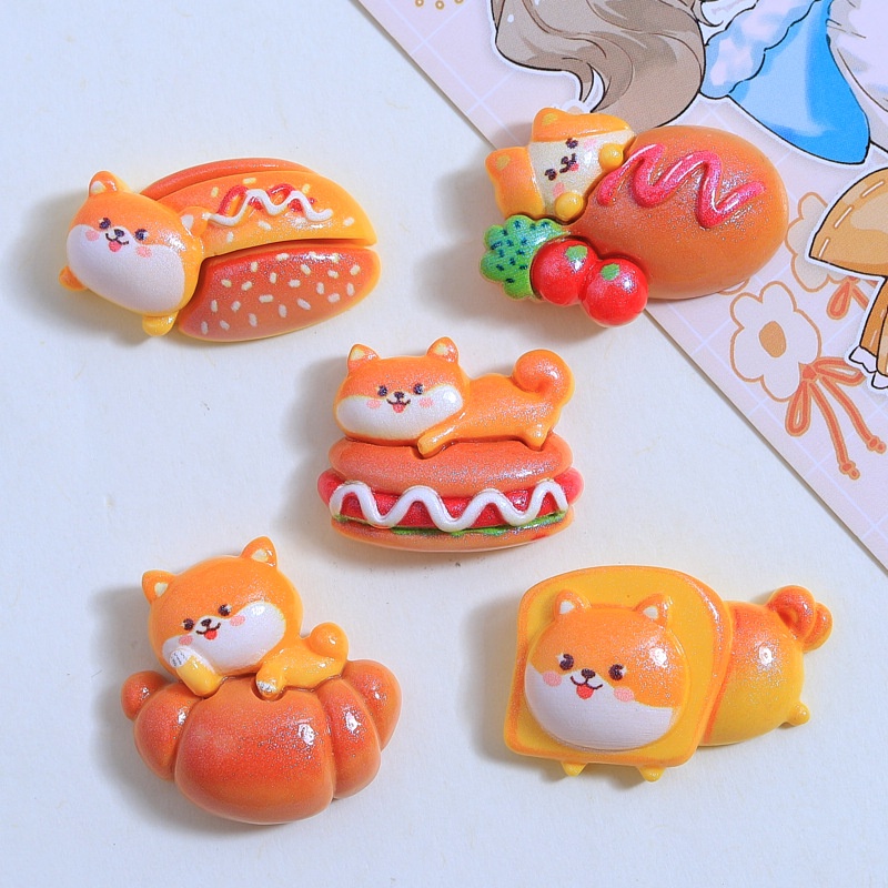 เรซิ่น diy เครื่องประดับ จี้เรซิ่น รูปการ์ตูนลูกสุนัข ขนาดเล็ก แบบสร้างสรรค์ diy สําหรับตกแต่งผม กิ๊บติดผม
