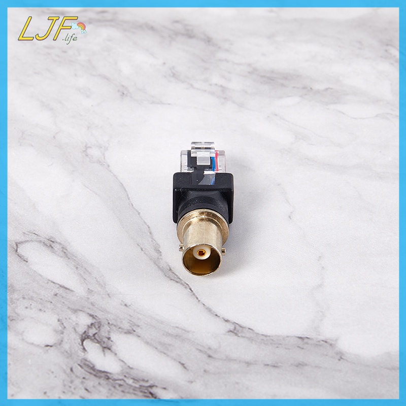 Ljf อะแดปเตอร์แจ็คเชื่อมต่อ BNC ตัวเมีย เป็น RJ45 ตัวผู้ 1 ชิ้น