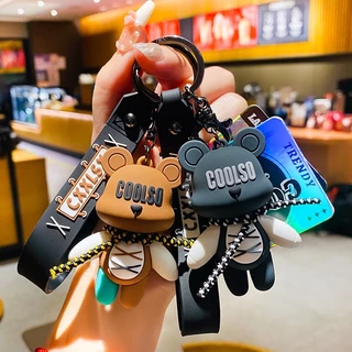 OKK Life Stop(A0806)*พร้อมส่งในไทย*พวงกุญแจ การ์ตูนหมี Coolso สุดเท่ สําหรับห้อยกระเป๋า/ห้อยกุญแจ สินค้าพร้อมส่งจากไทย