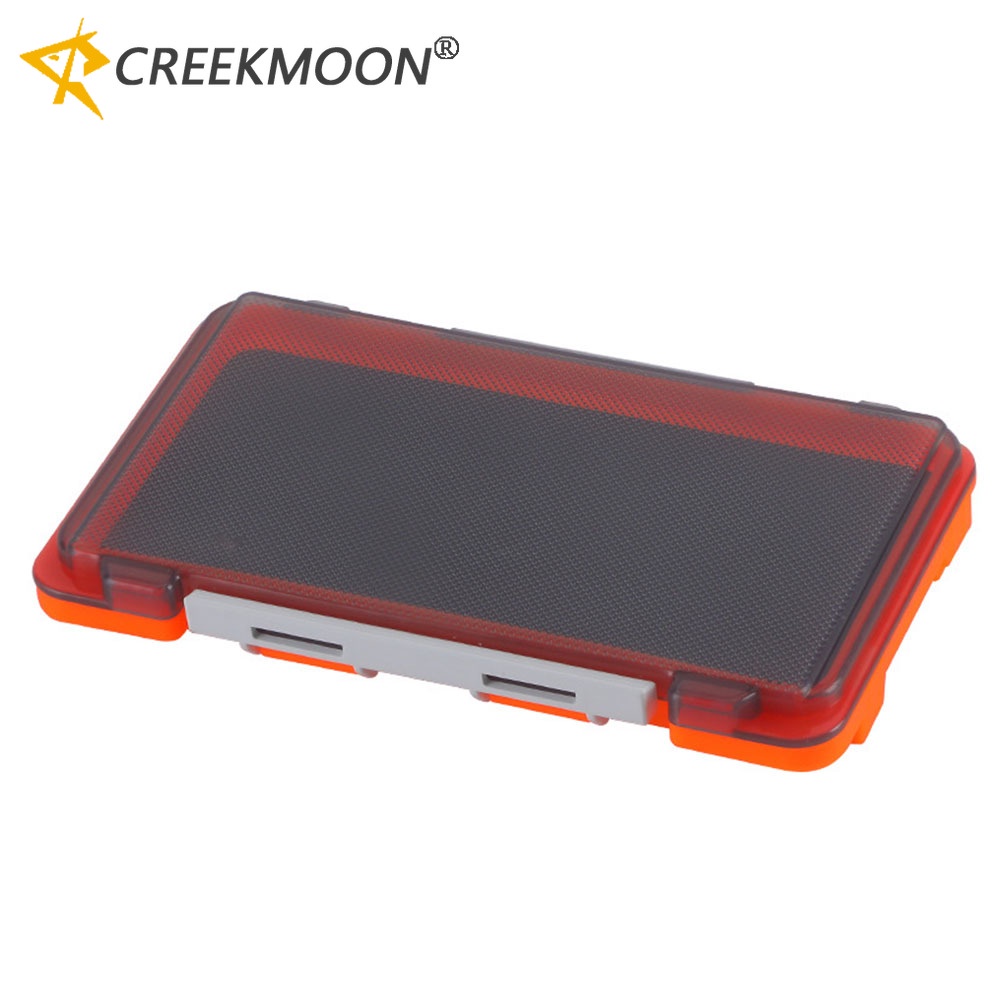 กล่องใส่เหยื่อตกปลา มีฟองน้ําในตัว ขนาด 17.2x9.8x2 ซม. ประสิทธิภาพสูง สีเทา สีส้ม