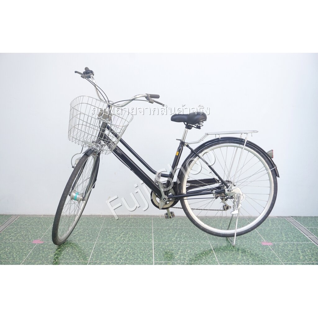 จักรยานแม่บ้านญี่ปุ่น - ล้อ 27 นิ้ว - มีเกียร์ - ยางตัน - สีดำ [จักรยานมือสอง]