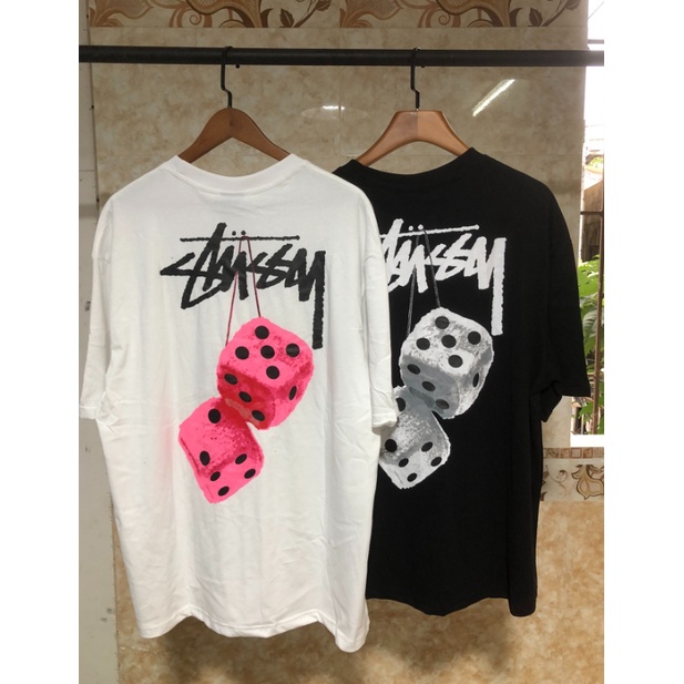 เสื้อยืดแขนสั้นลําลอง พิมพ์ลายลูกเต๋า ทรงหลวม สไตล์สตรีท สําหรับผู้หญิง และผู้ชาย