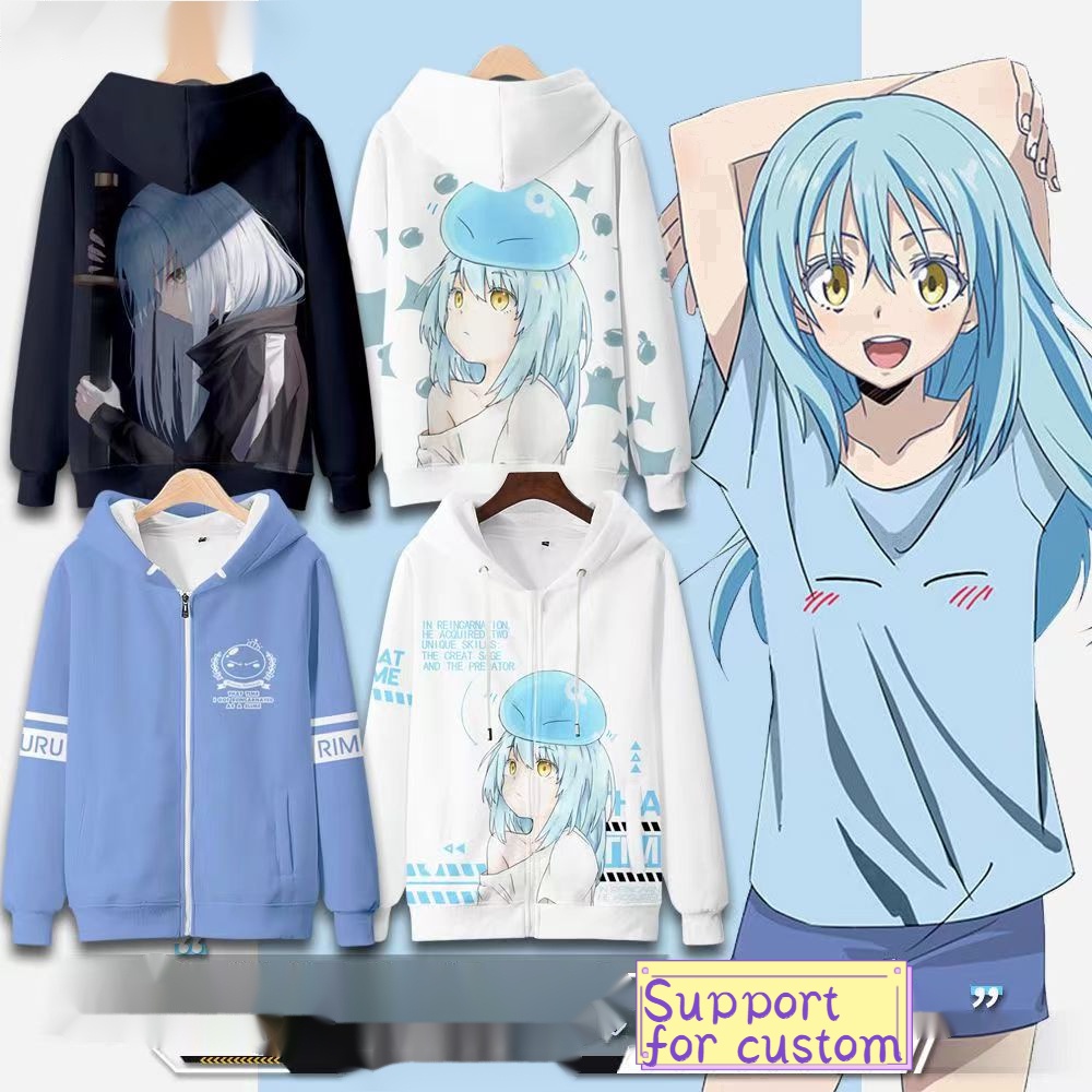 เสื้อกันหนาว มีฮู้ดดี้ แต่งซิป ลายการ์ตูนอนิเมะ That Time I Got Reincarnated As A Slime Rimuru Tempest 3D สําหรับทุกเพศ