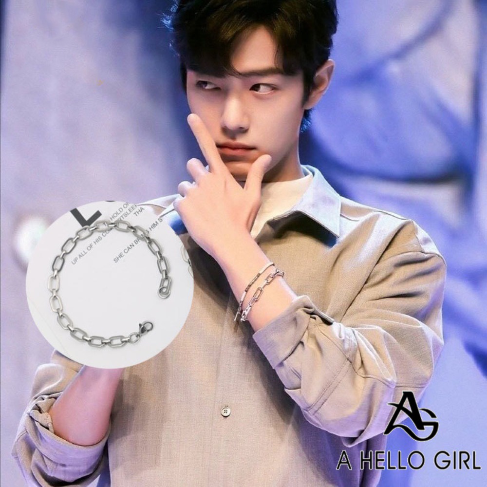 A HELLO GIRL สร้อยข้อมือ สายโซ่ แบบเรียบง่าย แฟชั่นคู่รัก สําหรับผู้ชาย และผู้หญิง