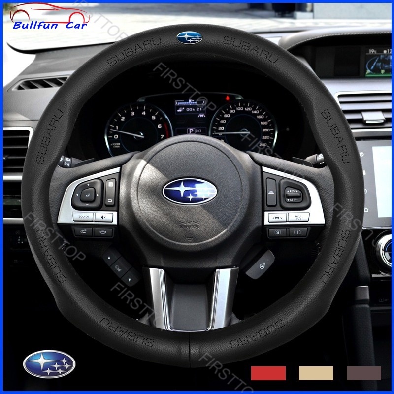 ปลอกหุ้มพวงมาลัยรถยนต์ หนังวัวแท้ ไม่มีกลิ่น สําหรับ Subaru XV Outback Forester WRX Levorg BRZ Imp
