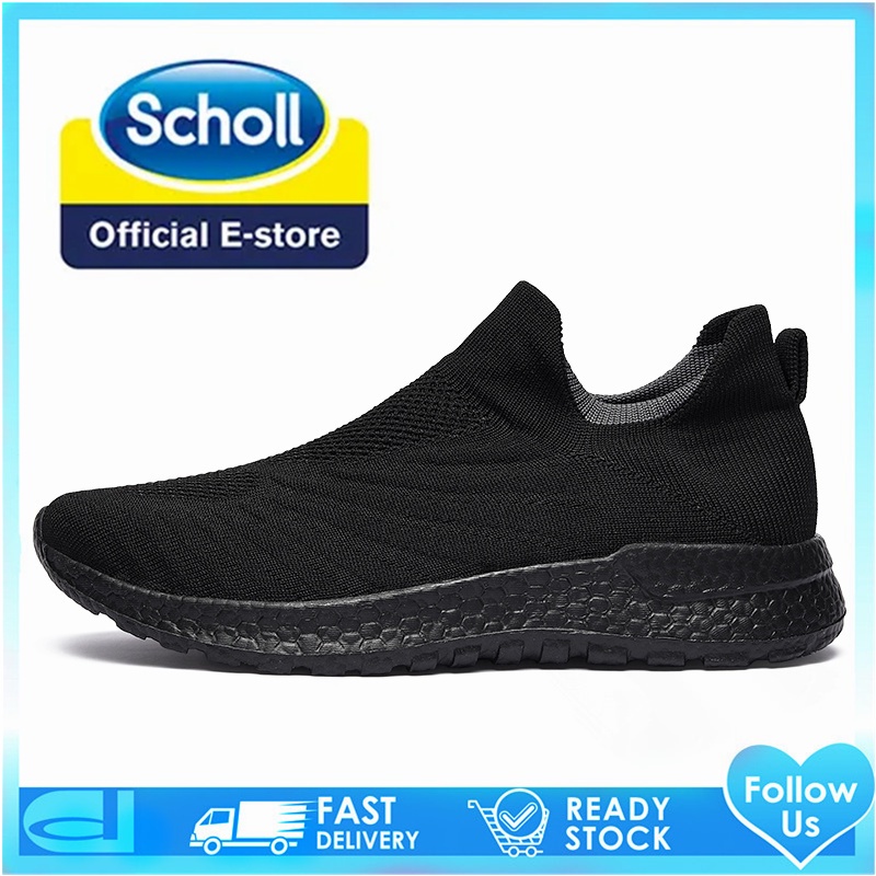 รองเท้ากีฬา scholl ส้นแบน แบบสวม สไตล์เกาหลี สําหรับผู้ชาย