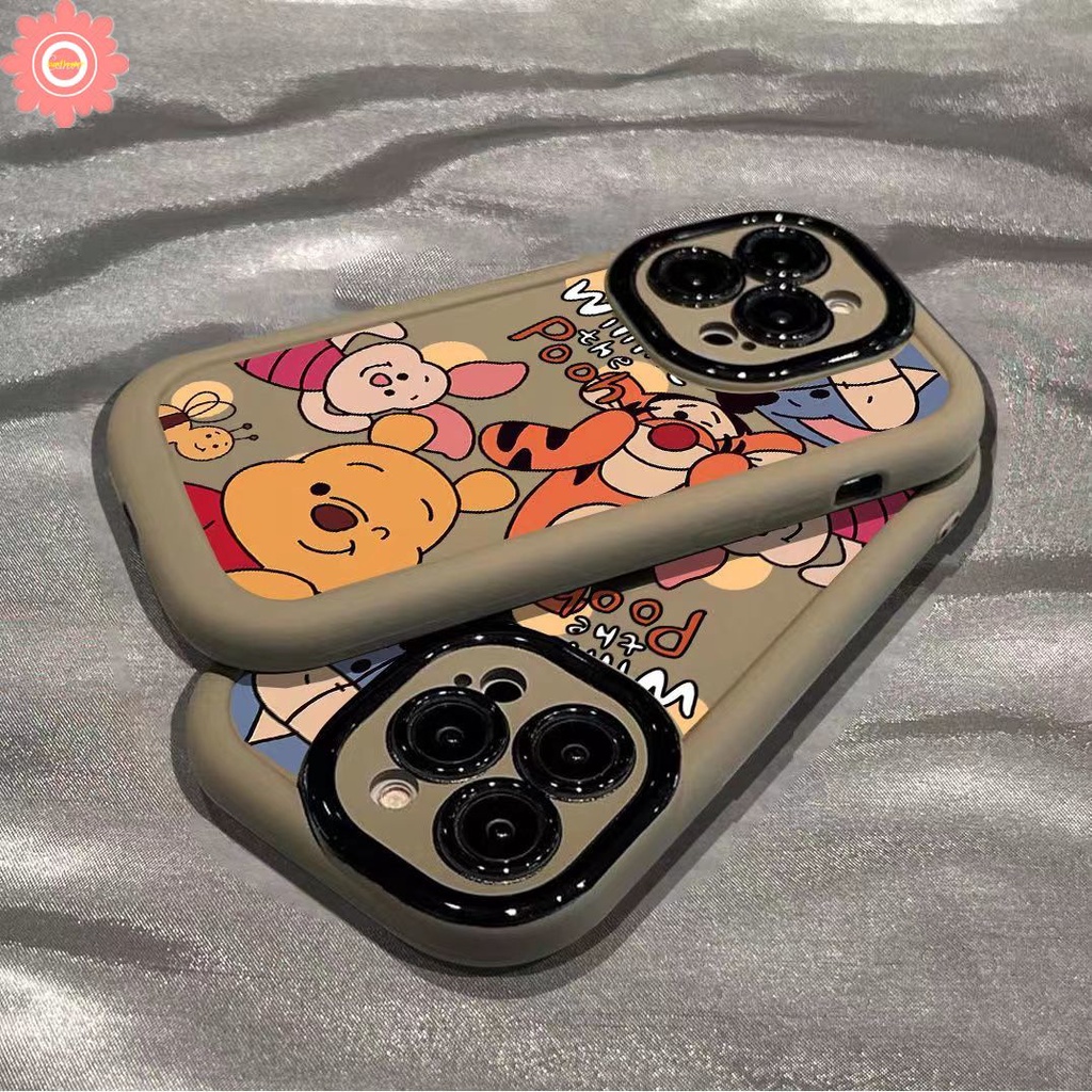 เคสโทรศัพท์มือถือ แบบนิ่ม ลายการ์ตูนหมีพูห์ สําหรับ IPhone 11 15 14 12 13 Pro MAX X XS MAX XR 14 15 Plus SE 2020