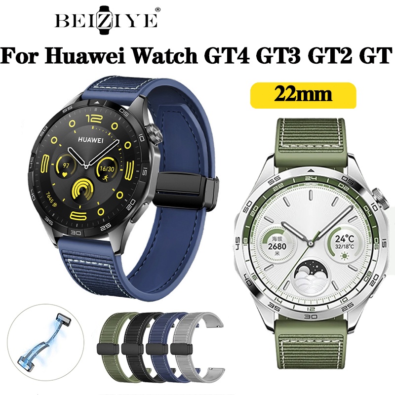 สายนาฬิกาข้อมือซิลิโคน 22 มม. แบบแม่เหล็ก พับได้ อุปกรณ์เสริม สําหรับ Huawei Watch GT4 GT3 GT2 GT Watch 4 3 Pro 2 GT 3 SE 42 มม. 46 มม.