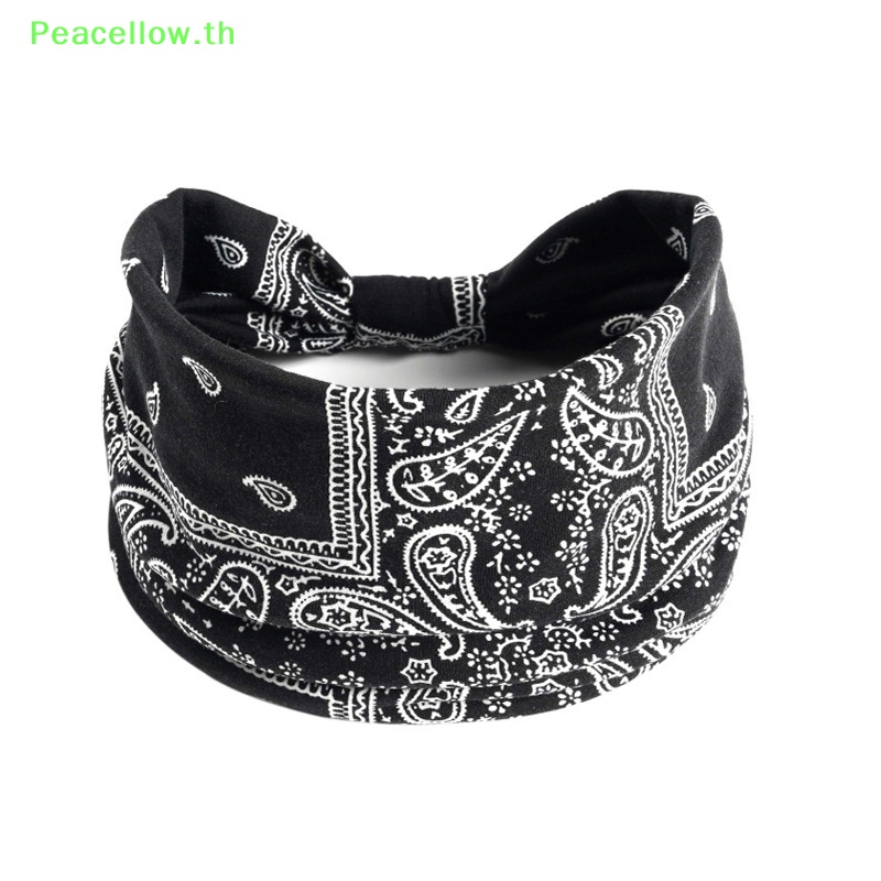 Peacellow Boho Knot Turbans โยคะยืดหยุ่นห่อผู้หญิงกว้าง Hairbands Headwear พิมพ์ s แฟชั่นอุปกรณ์เสริมผม TH