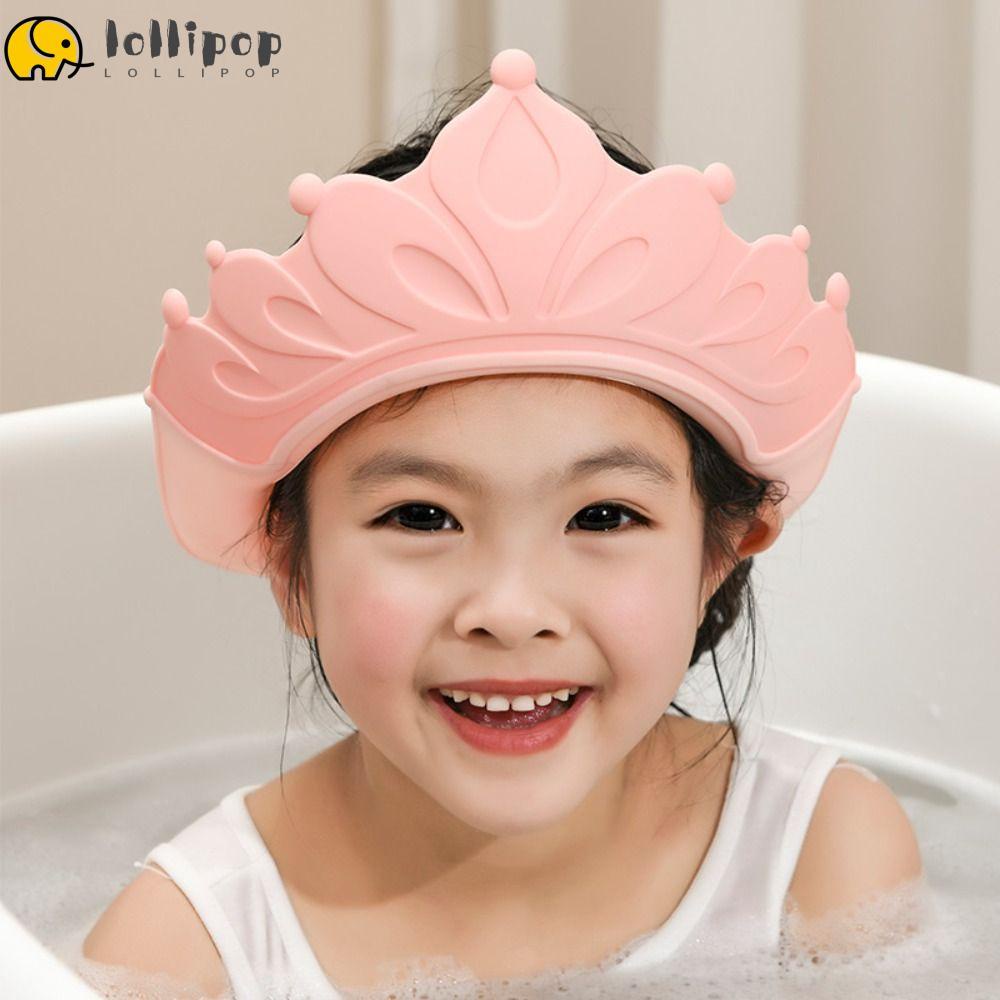 Lollipo1 หมวกอาบน้ําเด็ก, หมวกสระผม กันน้ํา ปรับได้, ที่ครอบหัวซิลิโคน ป้องกันหู อาบน้ํา สําหรับเด็กทารก