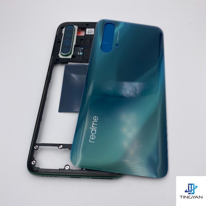 เคสแบบเต็ม สําหรับ OPPO Realme X3 SuperZoom RMX2142 กรอบกลาง + ฝาครอบแบตเตอรี่ด้านหลัง เคสแผงประตู อะไหล่ซ่อม