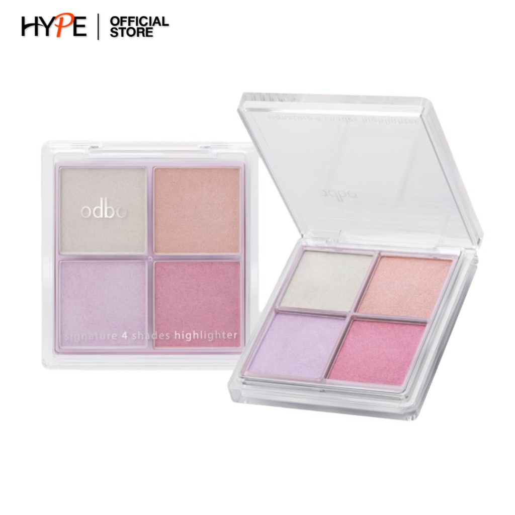 ไฮไลท์ เนื้อเนียนนุ่ม เกลี่ยง่าย odbo Signature 4 Shades Highlighter (OD1318)