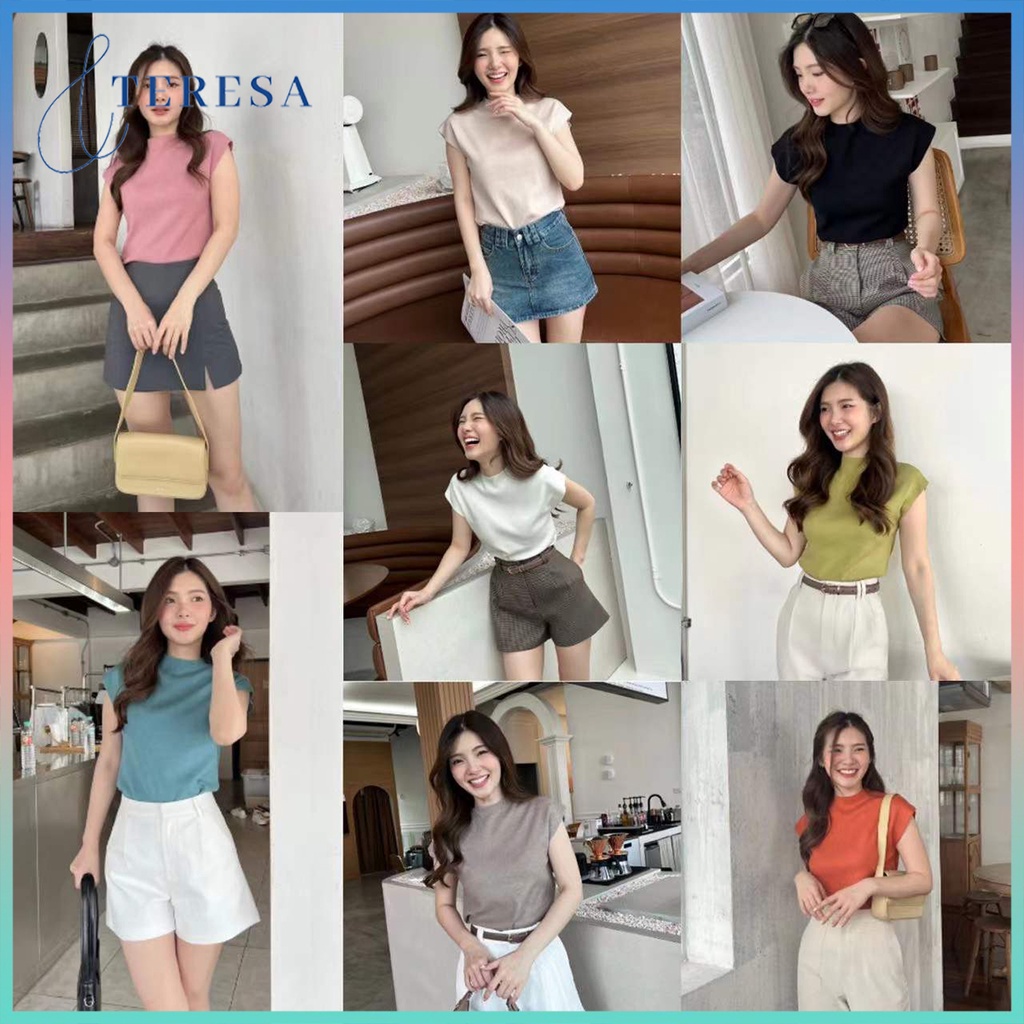 เสื้อแขนเต่อ คอกลม ผ้านิ่ม ไม่ต้องรีด สำหรับผู้หญิง