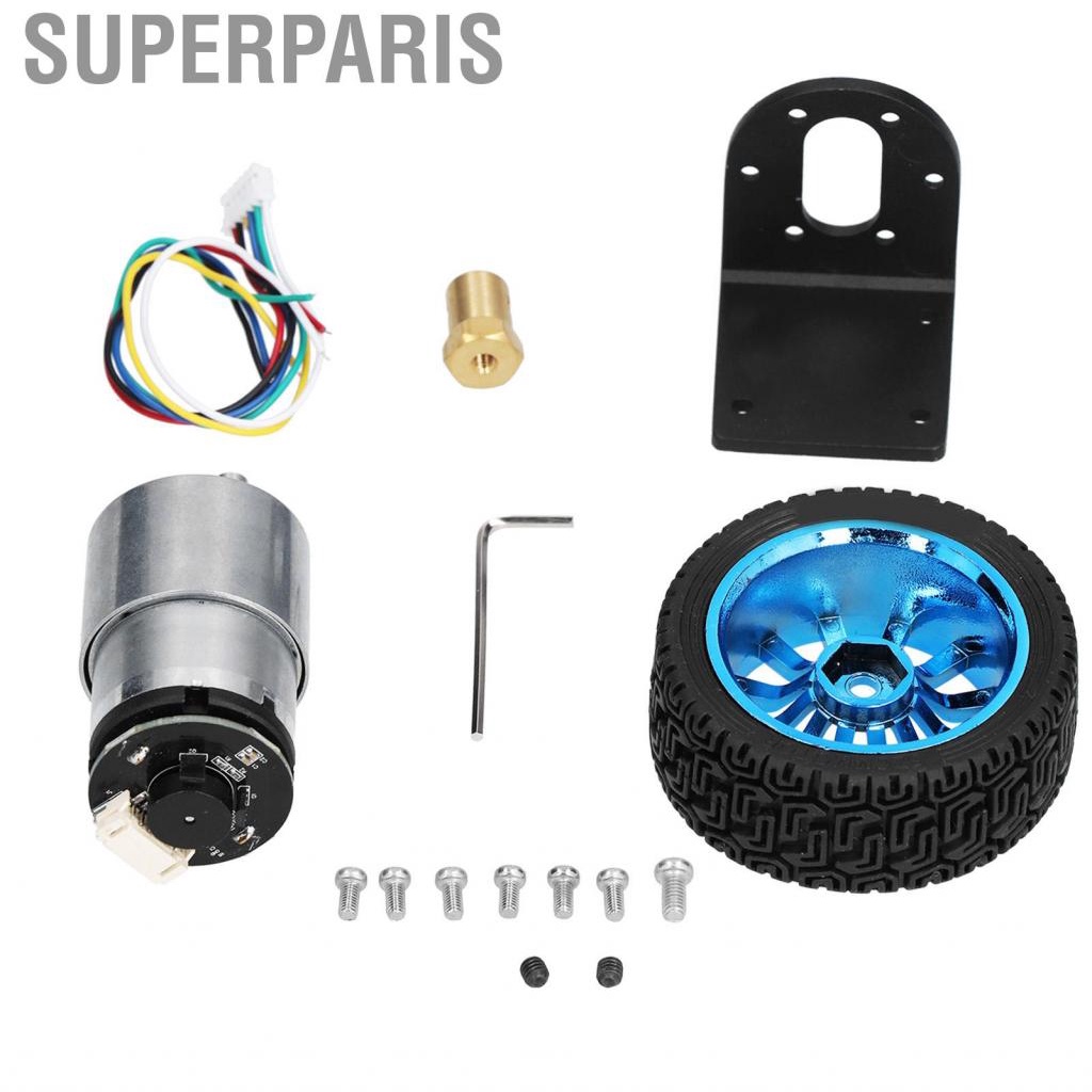 Superparis DC 12V Encoder เครื่องยนต์ ชุด CW CCW เพลาเกียร์มอเตอร์พร้อมขายึดล้อสำหรับ Balance รถ