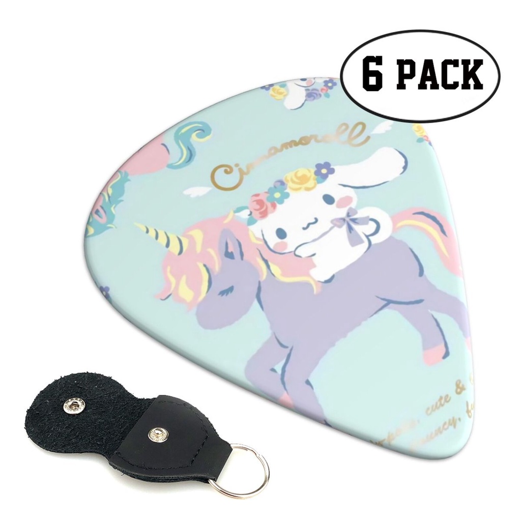 Sanrio Cinnamoroll 6PCS Guitar pick 3 ปิ๊กกีตาร์ความหนาที่แตกต่างกันเหมาะสําหรับกีตาร์, อูคูเลเล่, ฯลฯ