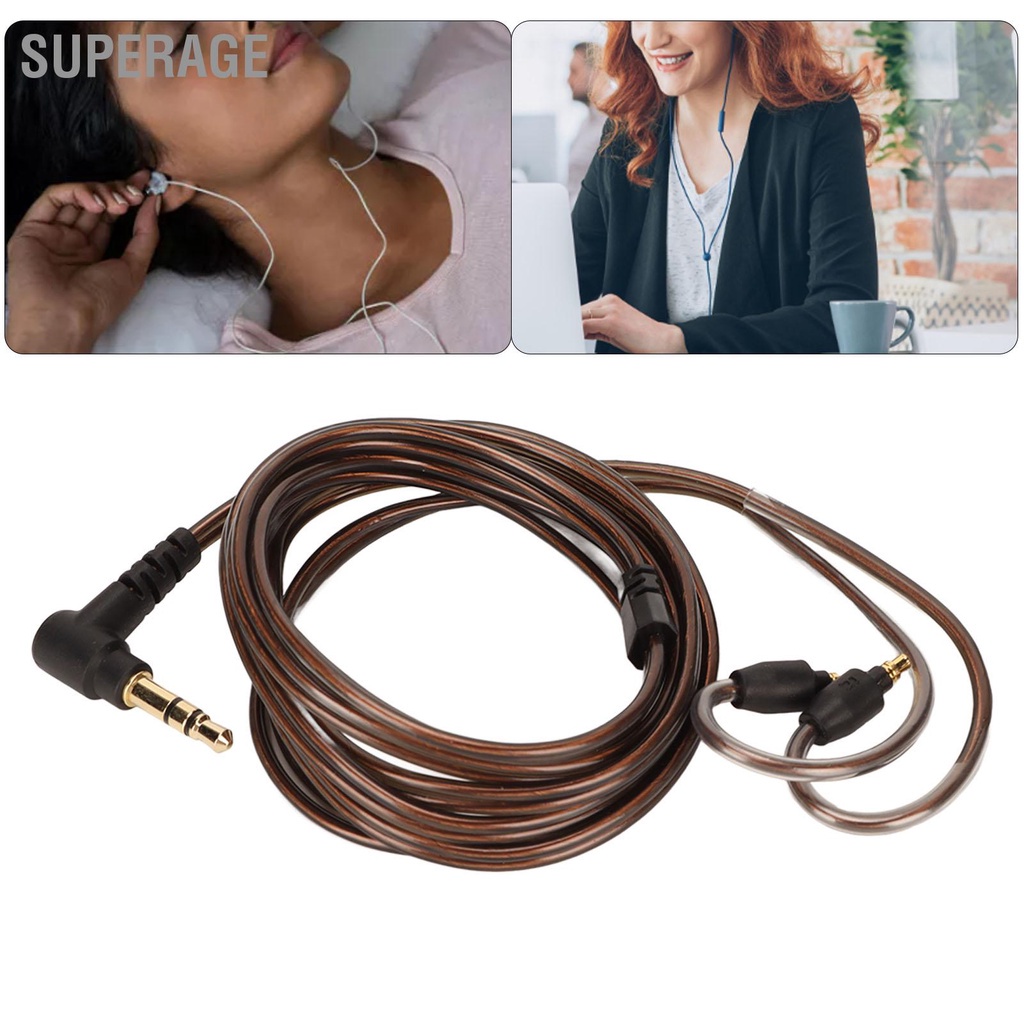 Superage สายอัพเกรดหูฟัง 3.5 มม.Lossless OFC Core หูฟังเปลี่ยนสำหรับ Sennheiser IE40 Pro 3.9ft