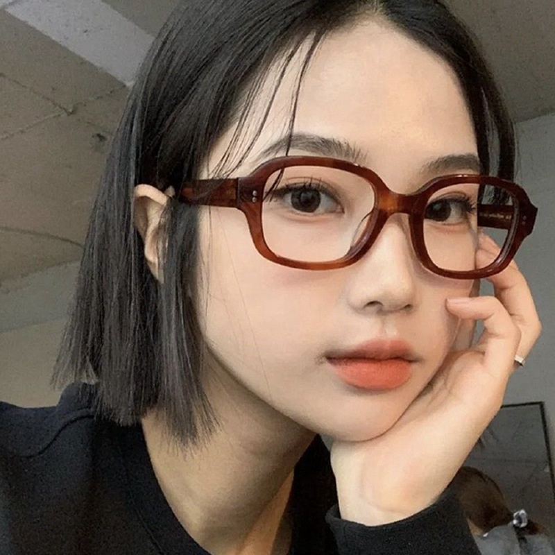 แว่นตาสายตาสั้น ลายเสือดาวน่ารัก สไตล์เกาหลี เรโทร สําหรับผู้หญิง และผู้ชาย
