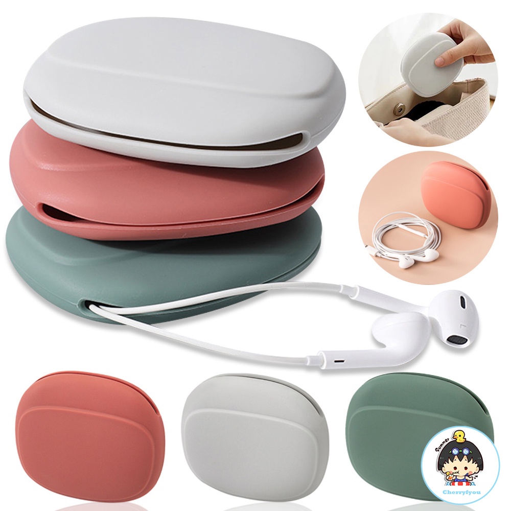 กล่องเก็บหูฟัง สายเคเบิล ข้อมูล แบบพกพา ดิสก์ U กระเป๋าใส่เหรียญ เคสกระเป๋า บ้าน เดินทาง กล่องเก็บของ ซิลิโคน กระเป๋า