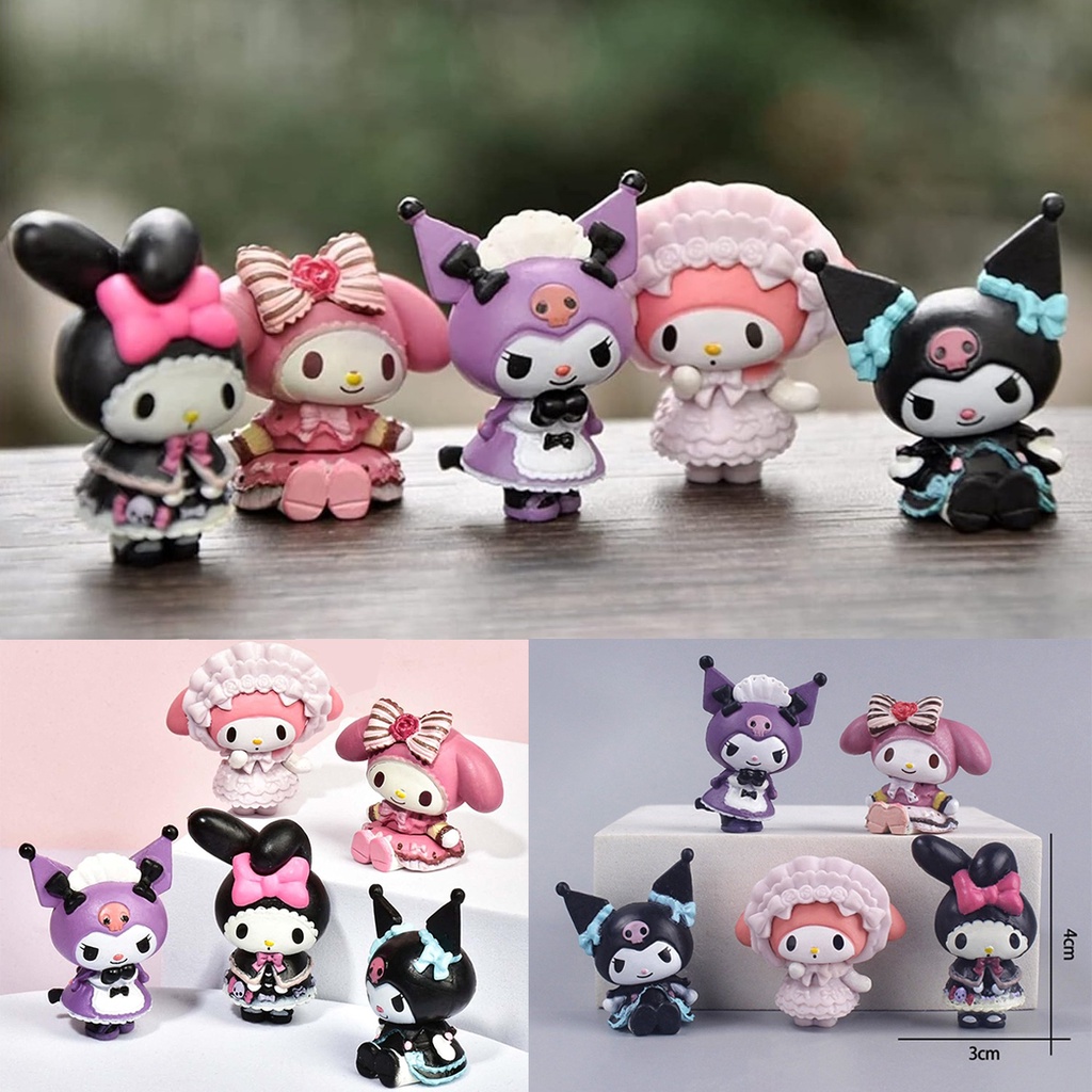 5 ชิ้น/เซ็ต My Melody ของเล่นอะนิเมะรูป Kuromi Kawaii ตุ๊กตาการ์ตูนรุ่นวันหยุดตกแต่งของขวัญเด็กของขวัญวันเกิด – โปรปัง