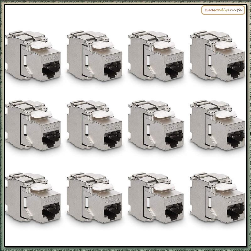 [D F N A] โมดูลแจ็คคีย์สโตน CAT6A RJ45 Cat 6A 10 Gbit พร้อมเคสโลหะ 12 ชิ้น