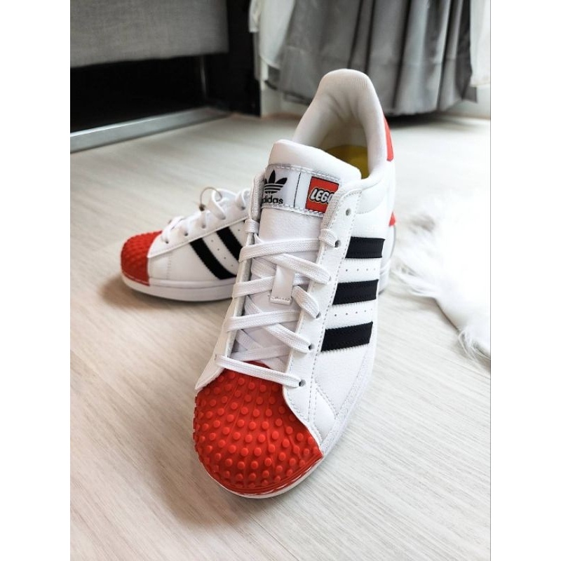 Adidas Superstar J x Lego 5uk 38eur 24cm สีน้ำเงิน แฟชั่น