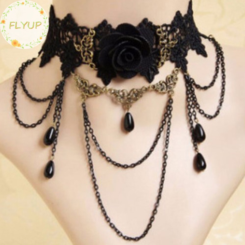 FLYUP 1 ชิ้น Vintage Choker สร้อยคอเครื่องประดับโกธิคสร้อยคอและจี้สร้อยคอปลอม VN