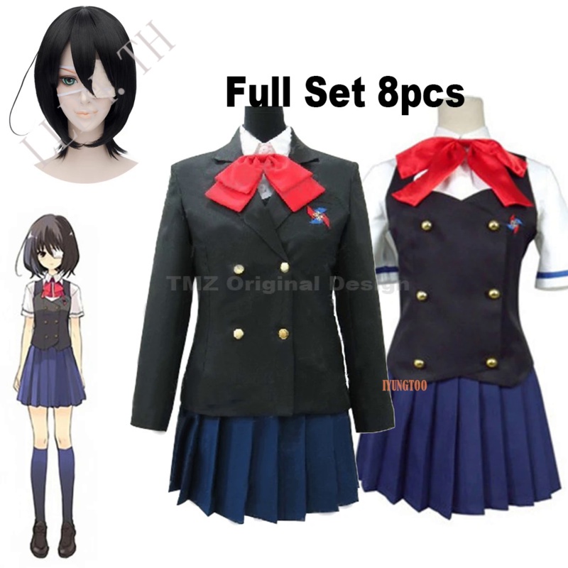 Full Set 8PCS Another Misaki Mei Akazawa Izumi Cosplay Costume Summer Winter JK School Uniform and W