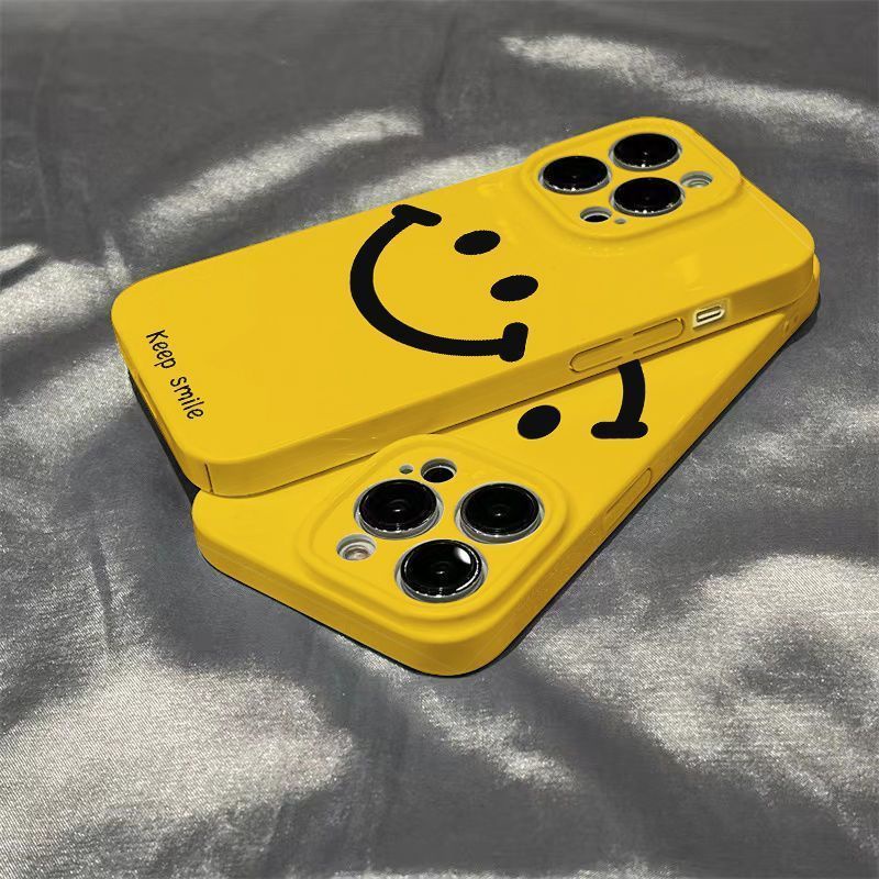 เคสโทรศัพท์มือถือ ลายหน้ายิ้ม สีเหลือง เรียบง่าย สําหรับ VIVO Y02 Y02A Y02T Y11Y12 Y15 Y17 Y19 Y20 Y21 Y30 Y50 Y52 Y56 Y72 Y75 Y75S Y76 Y77 Y78 S9E S10 S15 S17E X27 X30 X60 X70 X80 X90