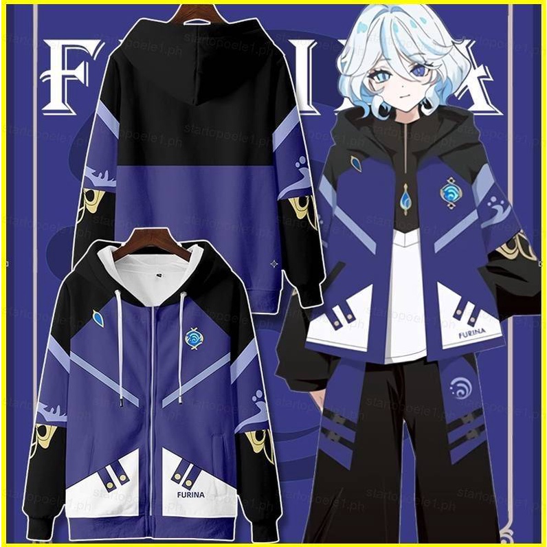 Yyds เสื้อแจ็กเก็ตคอสเพลย์ ลายการ์ตูนอนิเมะ Genshin Impact Furina Focalors 3D พลัสไซซ์ แฟชั่น สําหรับผู้ชาย และผู้หญิง