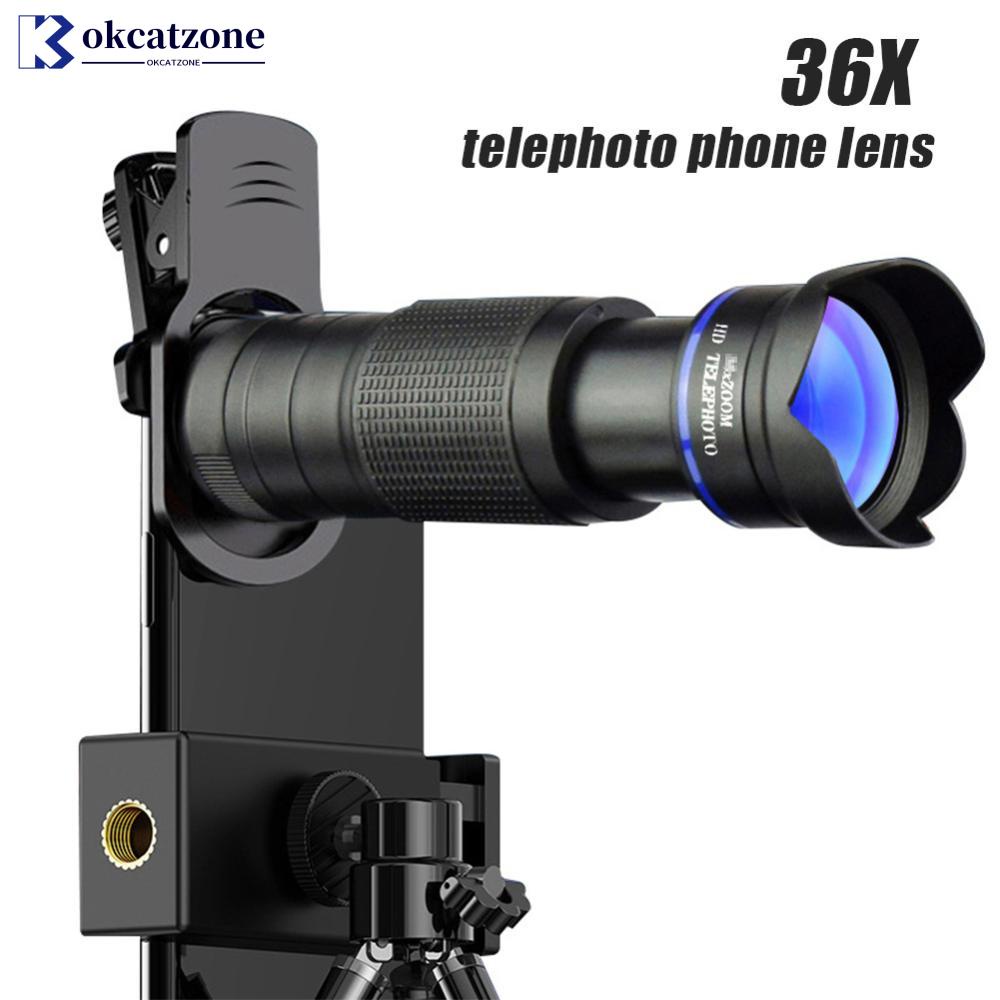 Okcatzone เลนส์กล้องโทรศัพท์มือถือ 14X Telephoto 4in1 Telecope Zoom Macro Fisheye Wide Angel สําหรับ iPhone E5S8