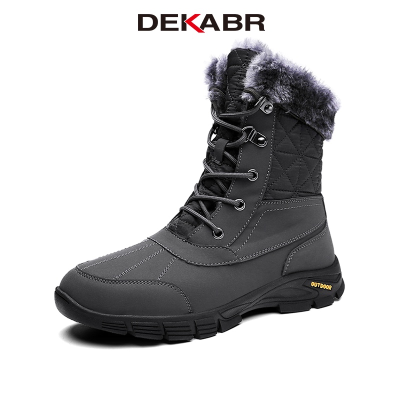 Dekabr รองเท้าบูทลําลอง ผ้ากํามะหยี่ขนนิ่ม แฮนด์เมด กันน้ํา กันลื่น ใส่สบาย อบอุ่น กันหิมะ ไซซ์ 38-48