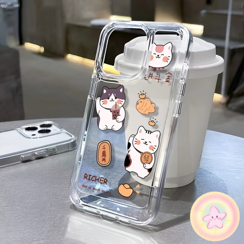 แมวนำโชค เคส OPPO A57 A77s A78 A79 5G A98 Reno 7 8 8Z 8T 10 Find X5 Pro realme  8 9i 10T 11 pro plus