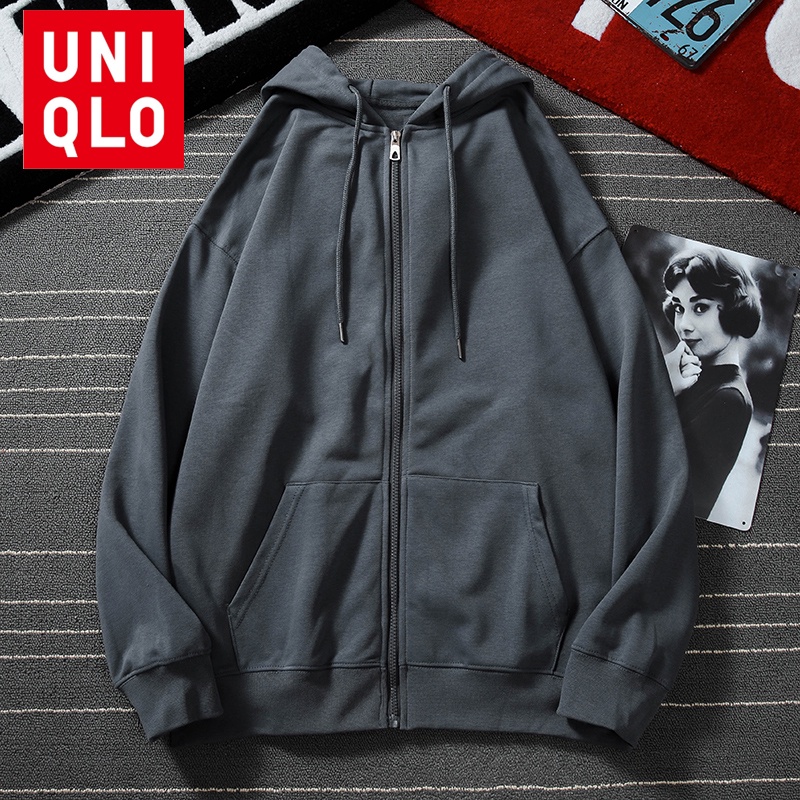 Uniqlo เสื้อแจ็กเก็ต เสื้อคาร์ดิแกน แขนยาว มีฮู้ด ผ้าฝ้ายเทียม สไตล์สปอร์ต แฟชั่นฤดูใบไม้ผลิ ฤดูใบไม้ร่วง สําหรับผู้ชาย ไซซ์ M-5XL
